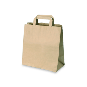 Sac cabas kraft poignées plates 70gr/m2 | 26 + 14 x 29cm