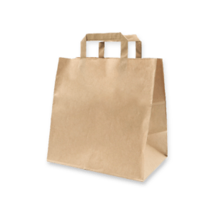 Sac cabas kraft poignées plates 80gr/m2 | 32 + 21 x 37cm