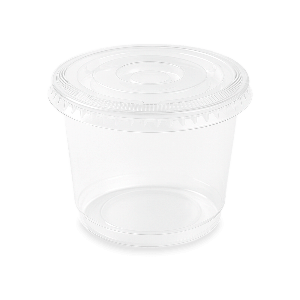 Pot à dessert en plastique PET de 200 ml avec couvercle transparent, idéal pour préparations froides et présentations individuelles
