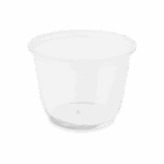 Pot transparent en plastique PET de 270 ml avec base arrondie, sans couvercle, idéal pour fruits frais, desserts ou préparations à emporter