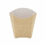 Cornet à frites en carton kraft bicolore petit modèle – emballage pratique et écologique pour snacks et food trucks