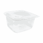 Boîte en polypropylène (PP) transparente avec couvercle à charnière, capacité 1800ml, idéale pour conserver aliments, préparer portions ou organiser la cuisine
