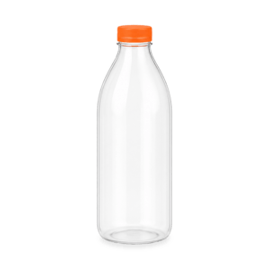 Bouteille PET cristal bouchon orange 100cl